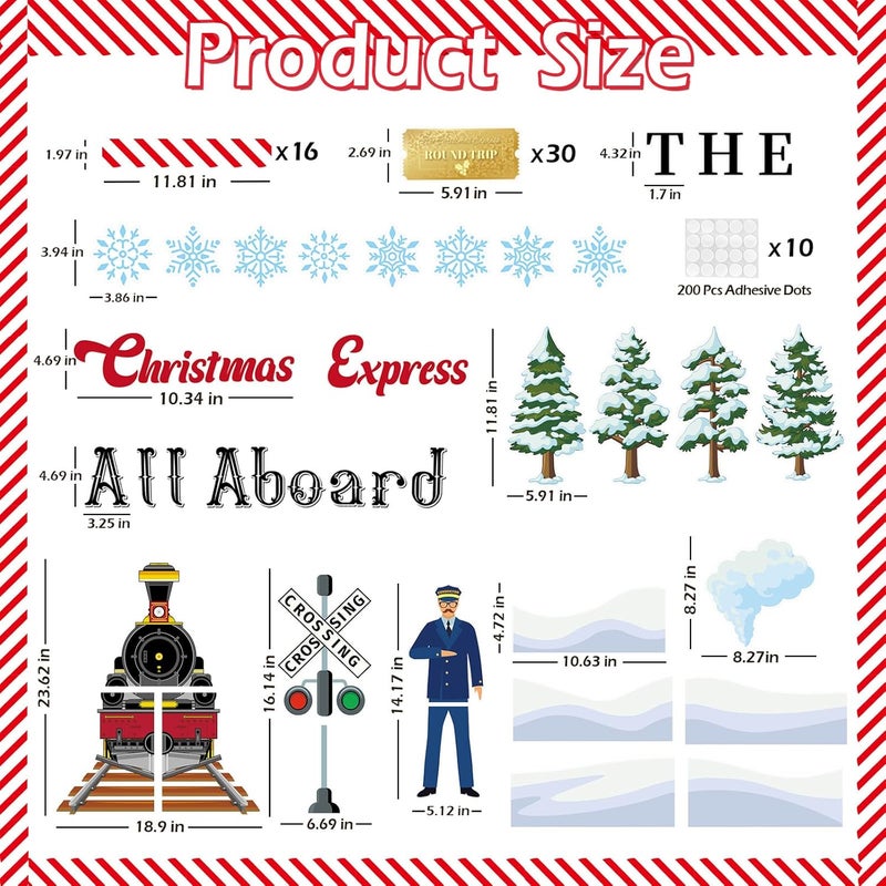 PYURTHITY All Aboard The Christmas Express Bulletin Board Set, 86 Pcs Christmas Classroom Bulletin Board Decorations Kit, Xmas Winter Classroom Belief Decor Create a Faith and Joy Polar Journey - Image 3